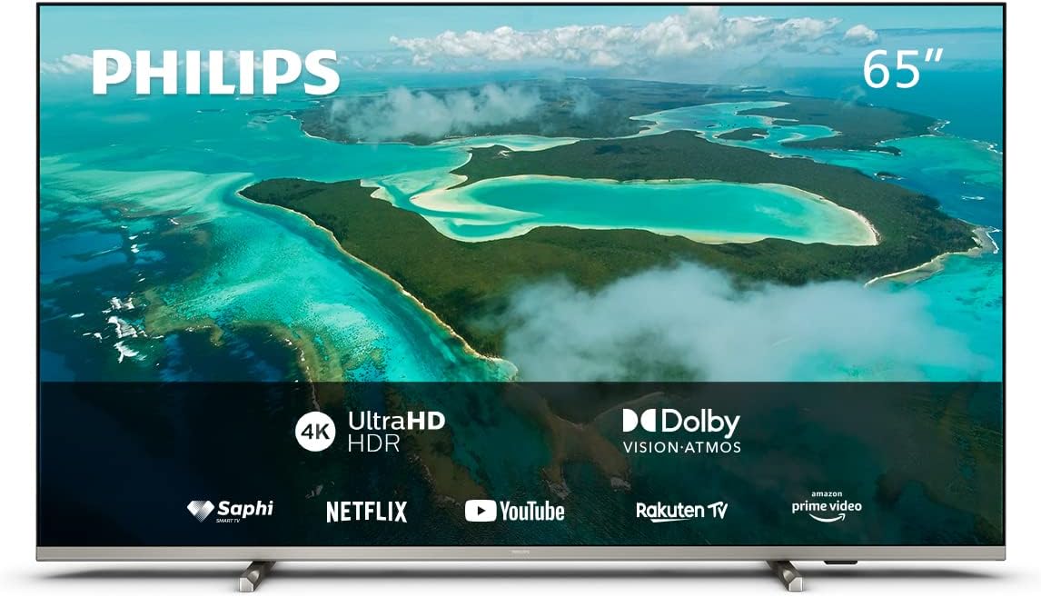 Philips 43PUS7609 Smart TV LED 4K - Écran 43 Pouces avec Plate-Forme Pixel Precise Ultra HD Titan OS et Son Dolby Atmos, Fonctionne avec Alexa et l’Assistant Vocal Google - Gris Anthracite