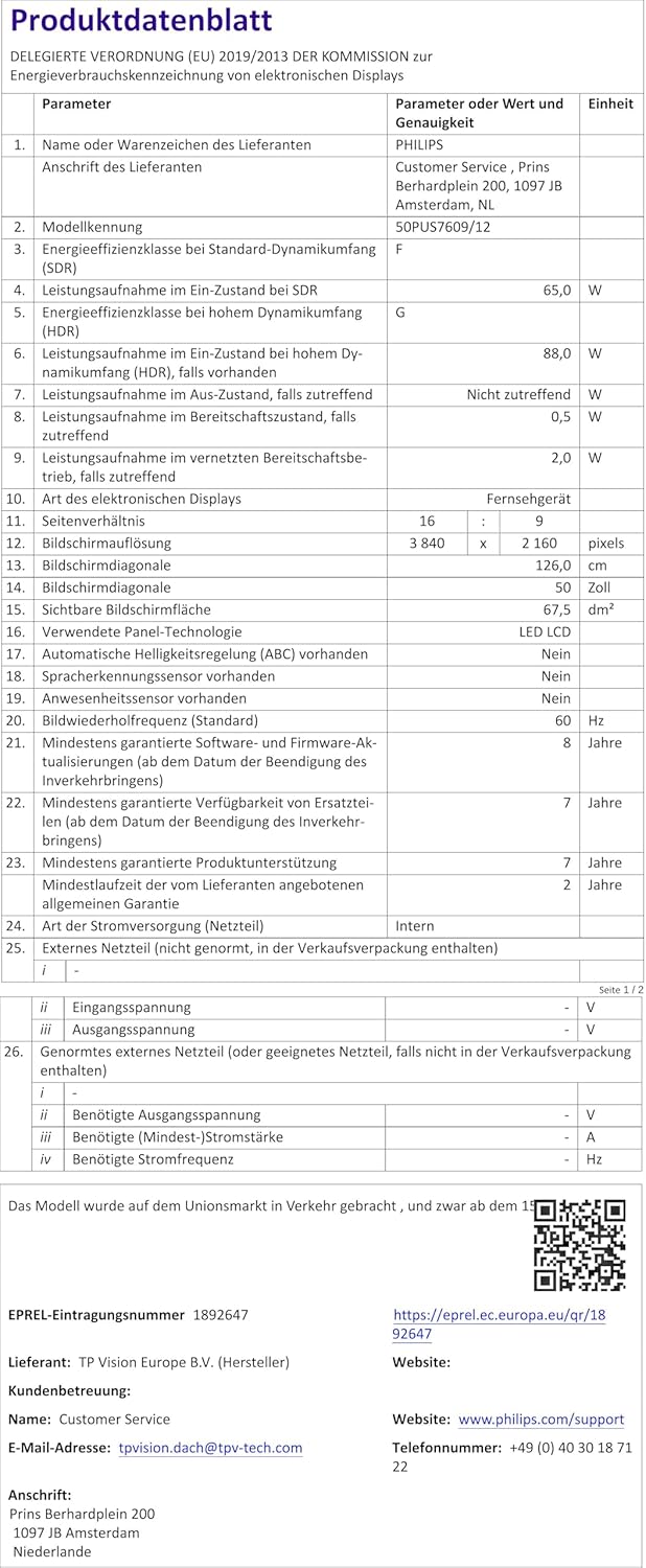 Philips 43PUS7609 Smart TV LED 4K - Écran 43 Pouces avec Plate-Forme Pixel Precise Ultra HD Titan OS et Son Dolby Atmos, Fonctionne avec Alexa et l’Assistant Vocal Google - Gris Anthracite