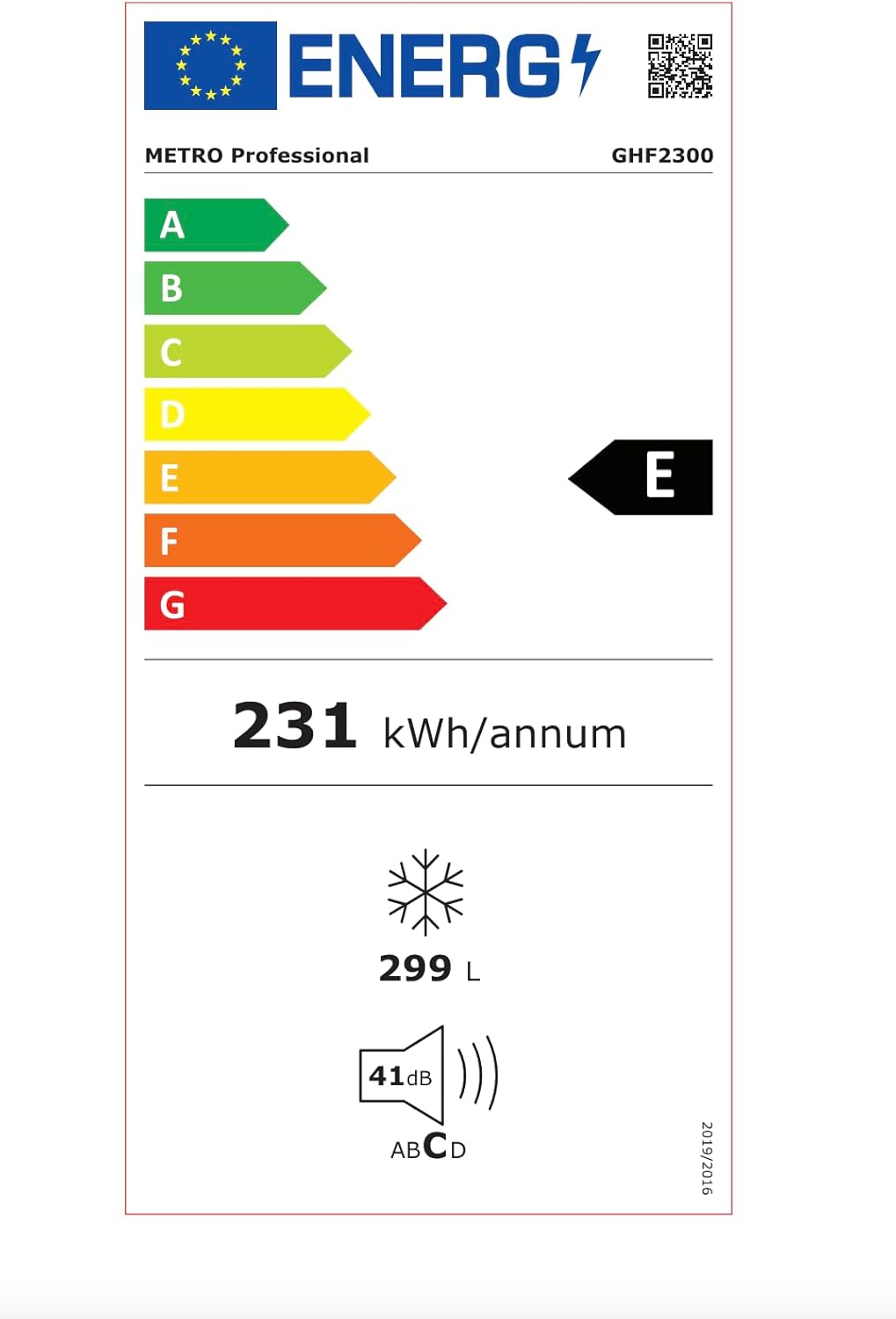 METRO Professional Congélateur bahut GHF2700S, acier, 188 x 73.5 x 94.5 cm, 700 L, 125 W, 3 paniers, éclairage LED, avec serrure, blanc/gris
