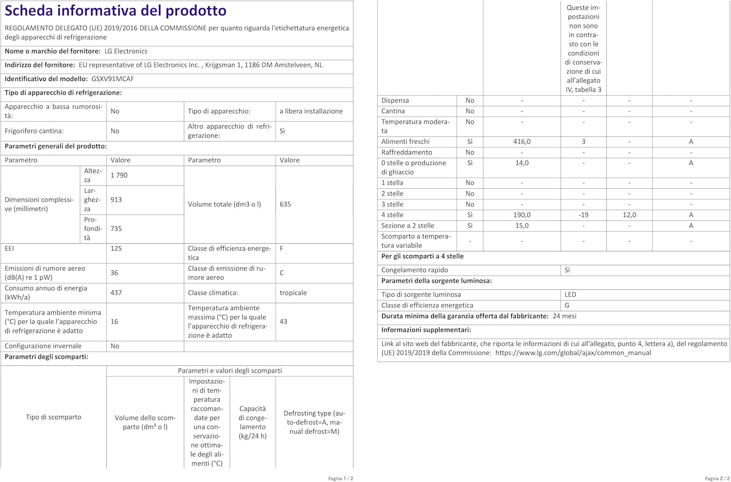 LG GSXV91MCAF Réfrigérateur combiné - Side by Side, 635L, InstaView, Total No-Frost, Compartiment congélation, Distributeur d'eau et glace UVnano, Compresseur Inverter Linear, Wi-Fi, Noir, Classe F