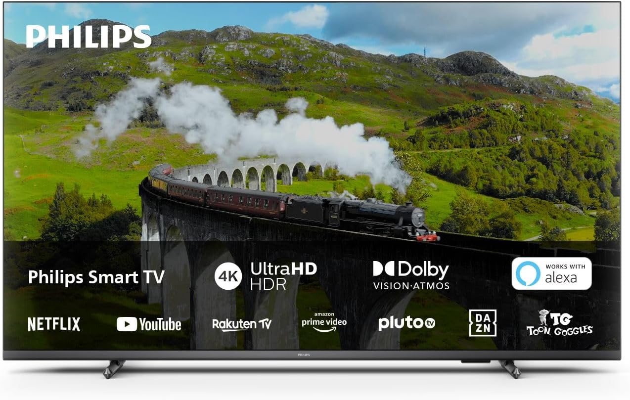 Philips 43PUS7609 Smart TV LED 4K - Écran 43 Pouces avec Plate-Forme Pixel Precise Ultra HD Titan OS et Son Dolby Atmos, Fonctionne avec Alexa et l’Assistant Vocal Google - Gris Anthracite