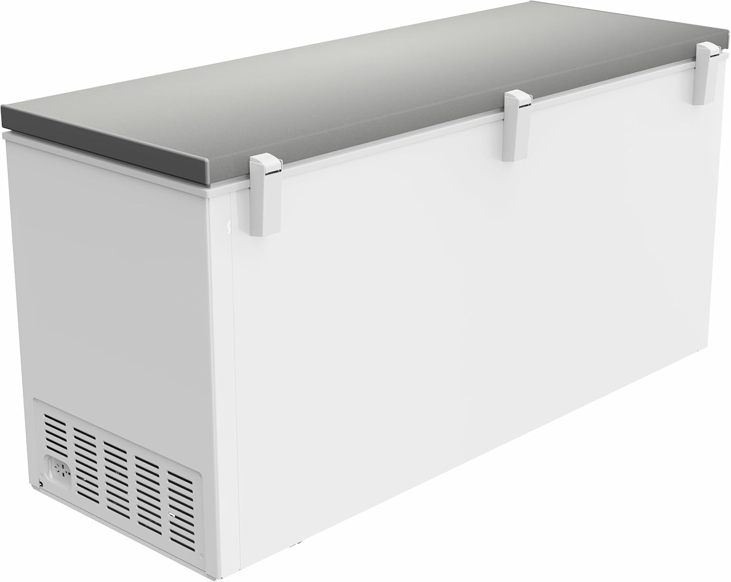 METRO Professional Congélateur bahut GHF2700S, acier, 188 x 73.5 x 94.5 cm, 700 L, 125 W, 3 paniers, éclairage LED, avec serrure, blanc/gris
