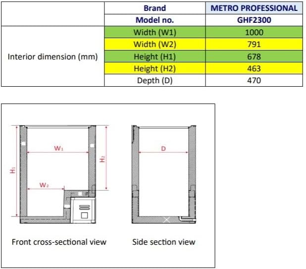 METRO Professional Congélateur bahut GHF2700S, acier, 188 x 73.5 x 94.5 cm, 700 L, 125 W, 3 paniers, éclairage LED, avec serrure, blanc/gris