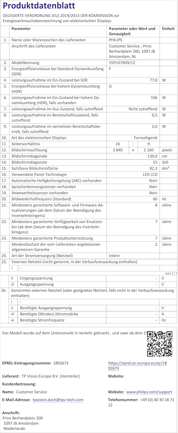 Philips 43PUS7609 Smart TV LED 4K - Écran 43 Pouces avec Plate-Forme Pixel Precise Ultra HD Titan OS et Son Dolby Atmos, Fonctionne avec Alexa et l’Assistant Vocal Google - Gris Anthracite