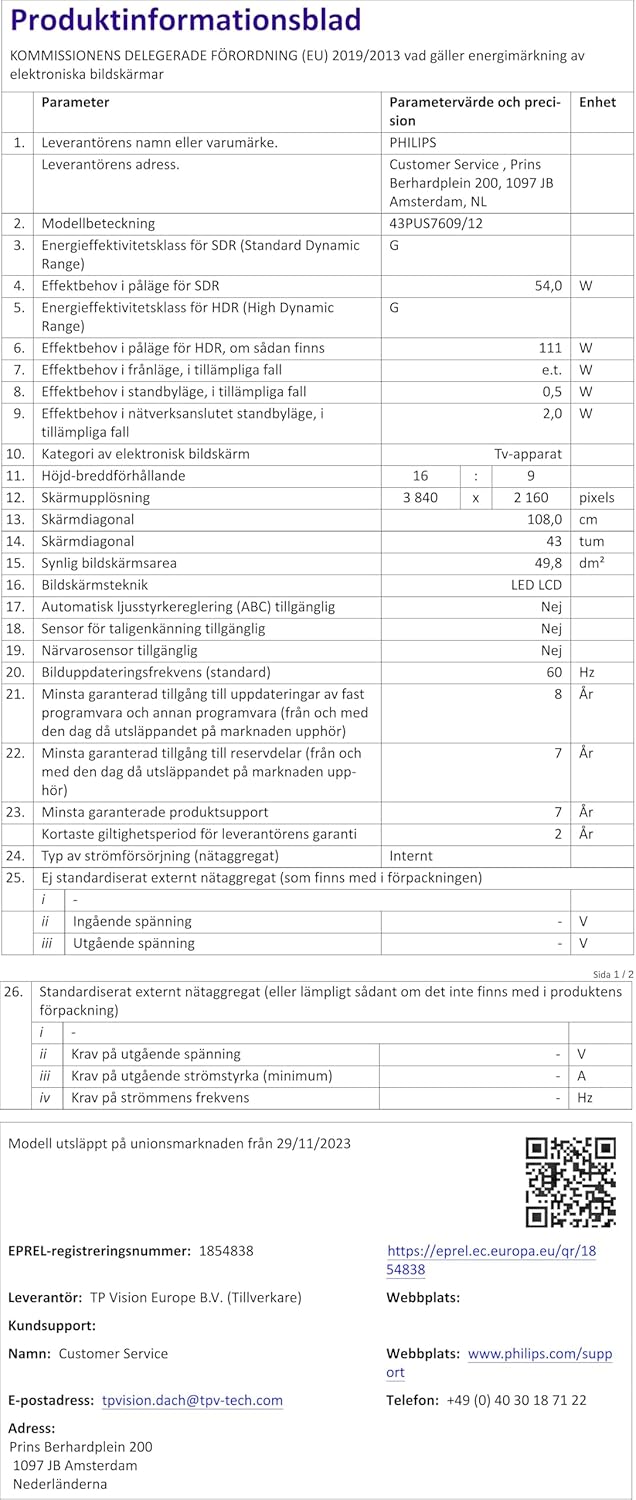 Philips 43PUS7609 Smart TV LED 4K - Écran 43 Pouces avec Plate-Forme Pixel Precise Ultra HD Titan OS et Son Dolby Atmos, Fonctionne avec Alexa et l’Assistant Vocal Google - Gris Anthracite