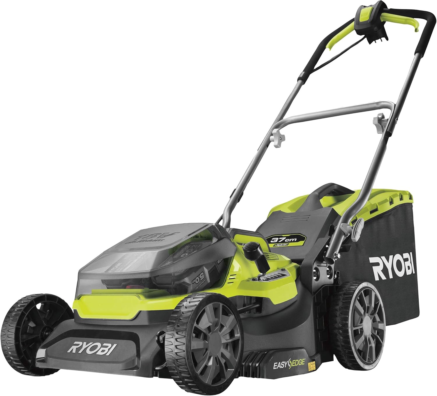 Ryobi Tondeuse Hybride 36V LithiumPlus Coupe 37cm - 2 Batteries 5,0 Ah 18 volts - 1 Chargeur Rapide RY18LMH37A-250