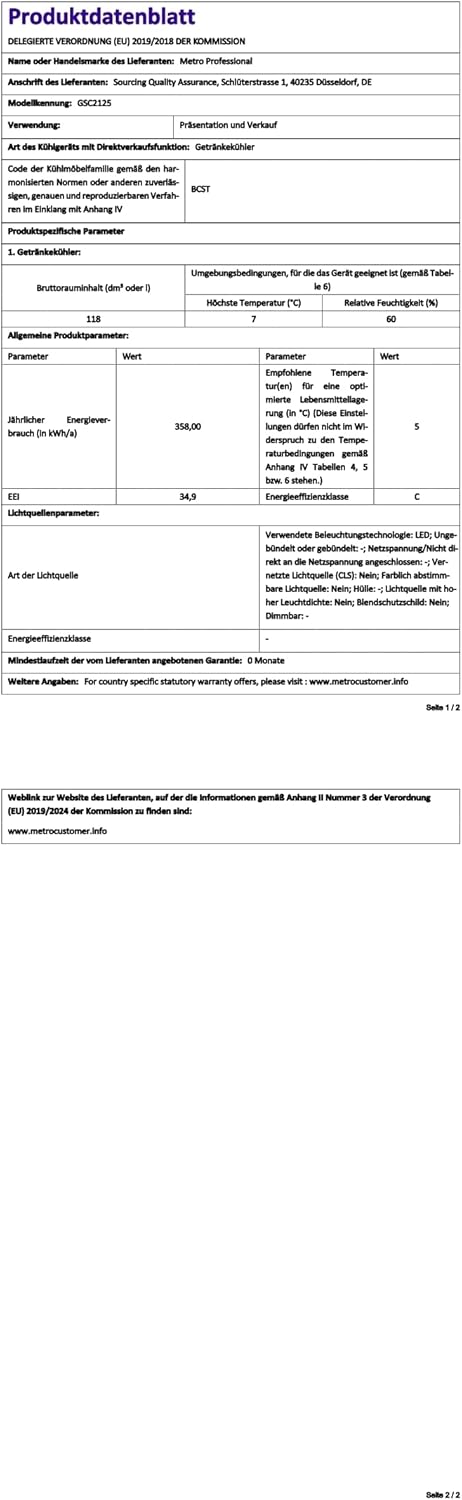 METRO Professional Réfrigérateur à boissons GPC1088, métal/verre, 43 x 49 x 83 cm, 88 L, réfrigération statique, noir