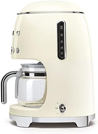 Smeg, Machine à Café Filtre DCF02PBEU, Fonction Arôme et Autostart, Carafe en Verre Jusqu'à 12 Tasses, 2 Niveaux d'Intensité, Mode Maintien au Chaud, 1050 W, Bleu Clair Pastel