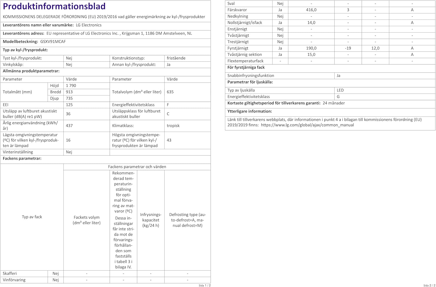 LG GSXV91MCAF Réfrigérateur combiné - Side by Side, 635L, InstaView, Total No-Frost, Compartiment congélation, Distributeur d'eau et glace UVnano, Compresseur Inverter Linear, Wi-Fi, Noir, Classe F
