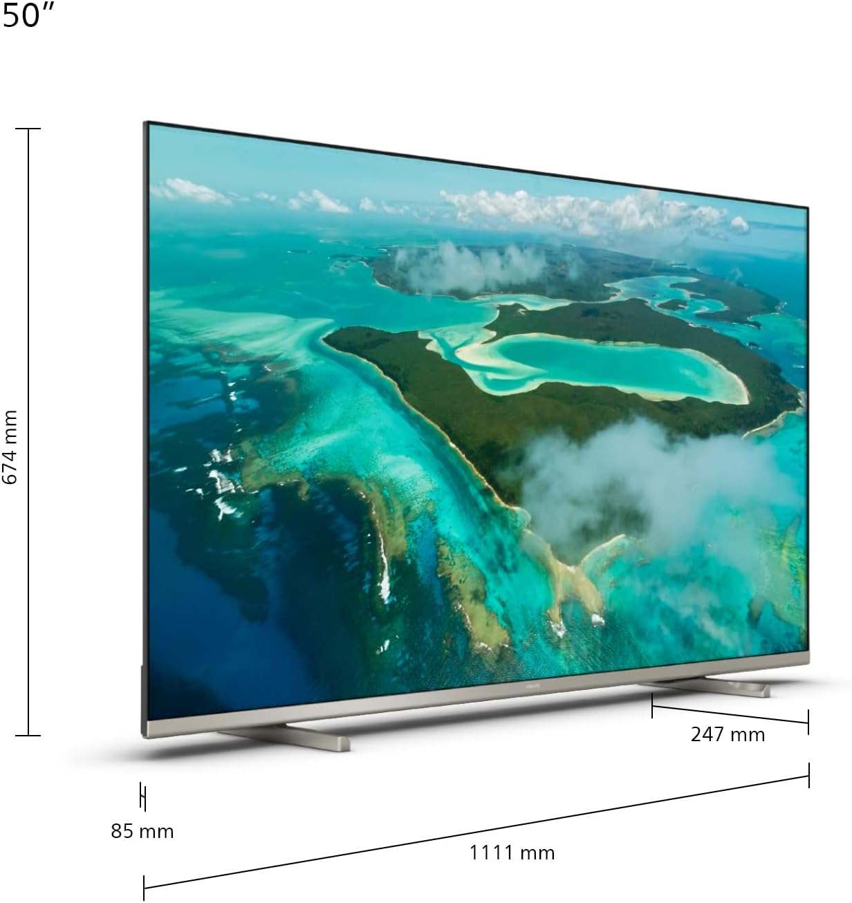 Philips 43PUS7609 Smart TV LED 4K - Écran 43 Pouces avec Plate-Forme Pixel Precise Ultra HD Titan OS et Son Dolby Atmos, Fonctionne avec Alexa et l’Assistant Vocal Google - Gris Anthracite