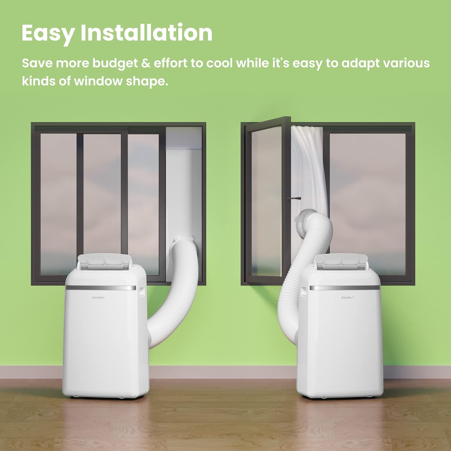 COMFEE' Climatiseur Mobile 9000 BTU/h 2,6kW, 3-EN-1 Refroidisseur Déshumidificateur Ventilateur, Fonction Follow me, Minuterie, Mode nuit, Pour salon et maison de 33㎡/88m³, MPPH-09CRN7, R290