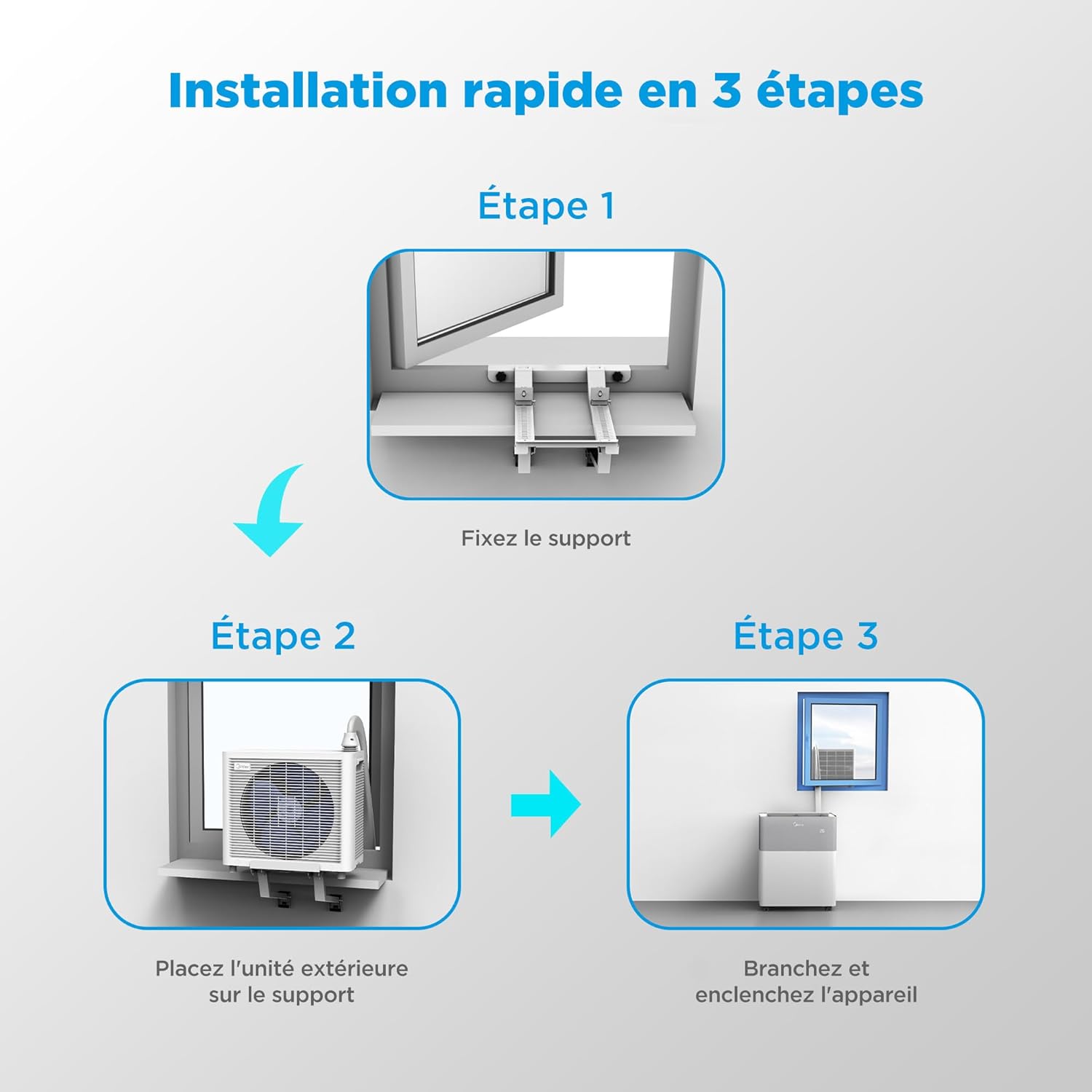 MIDEA Climatiseur PortaSplit Mobile Silencieux 4-in-1| 12000 BTU | Chauffage et Climatisation Portable Prêt à Poser 3,5kW- Clim Mobile avec rafraîchisseur, déshumidificateur, chauffage,ventilateur