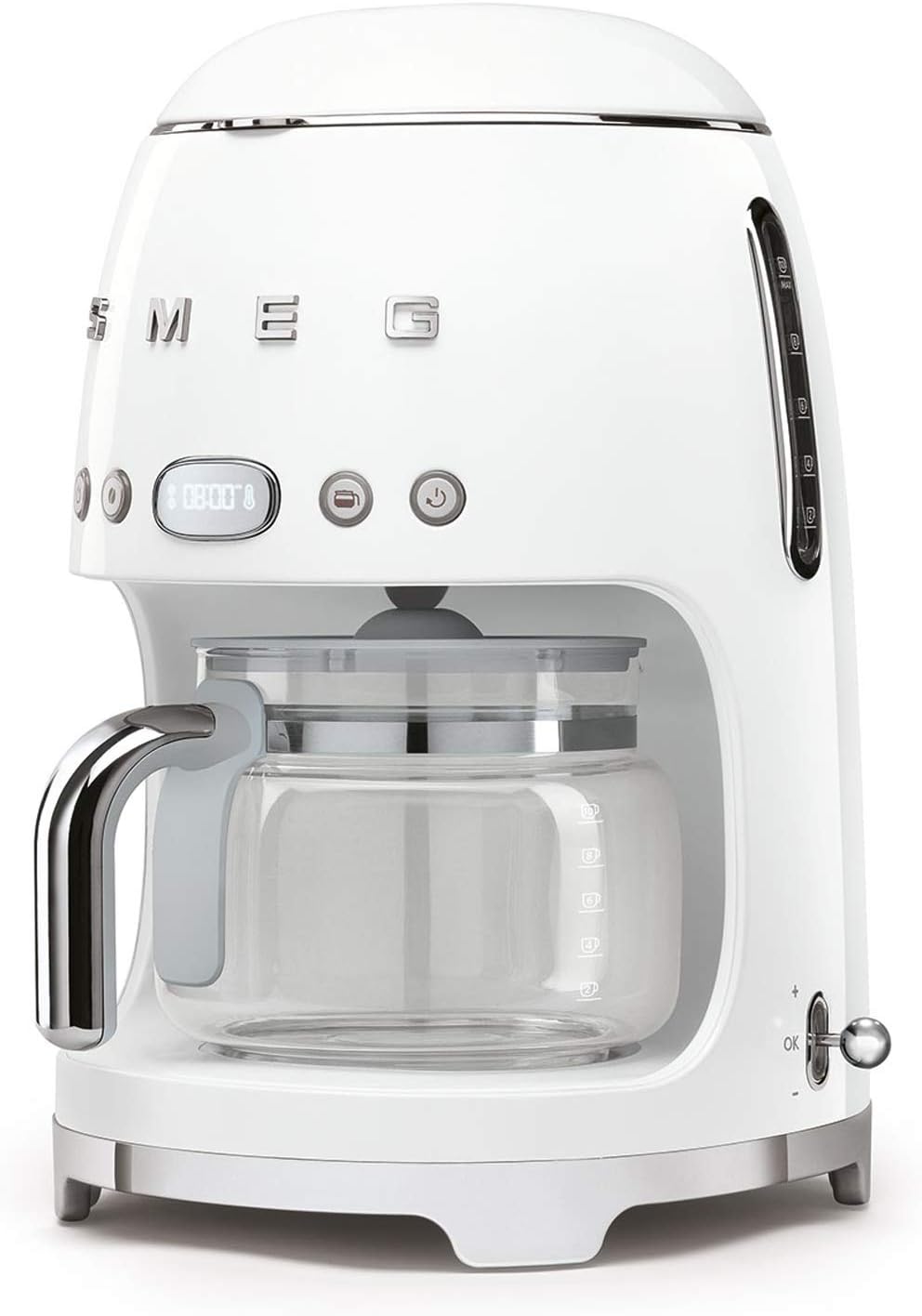 Smeg, Machine à Café Filtre DCF02PBEU, Fonction Arôme et Autostart, Carafe en Verre Jusqu'à 12 Tasses, 2 Niveaux d'Intensité, Mode Maintien au Chaud, 1050 W, Bleu Clair Pastel