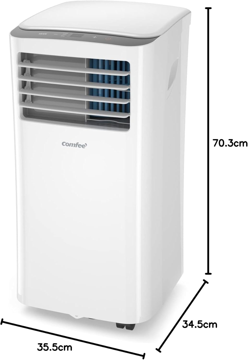 COMFEE' Climatiseur Mobile 9000 BTU/h 2,6kW, 3-EN-1 Refroidisseur Déshumidificateur Ventilateur, Fonction Follow me, Minuterie, Mode nuit, Pour salon et maison de 33㎡/88m³, MPPH-09CRN7, R290