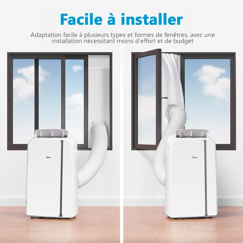 MIDEA Climatiseur PortaSplit Mobile Silencieux 4-in-1| 12000 BTU | Chauffage et Climatisation Portable Prêt à Poser 3,5kW- Clim Mobile avec rafraîchisseur, déshumidificateur, chauffage,ventilateur