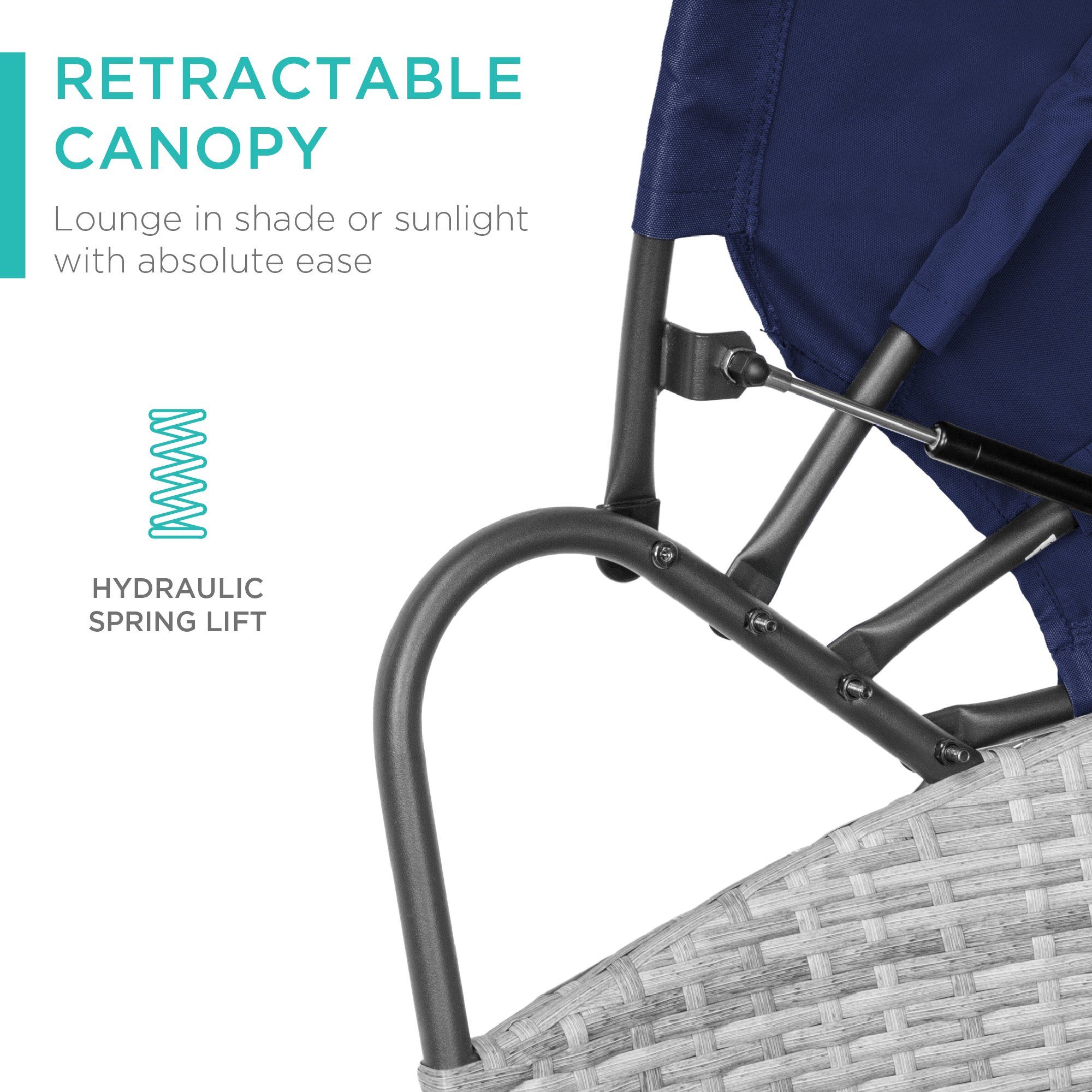 Couche de lit de jour en osier 2 en 1, 5 pièces W/sièges réglables, verrière, couverture