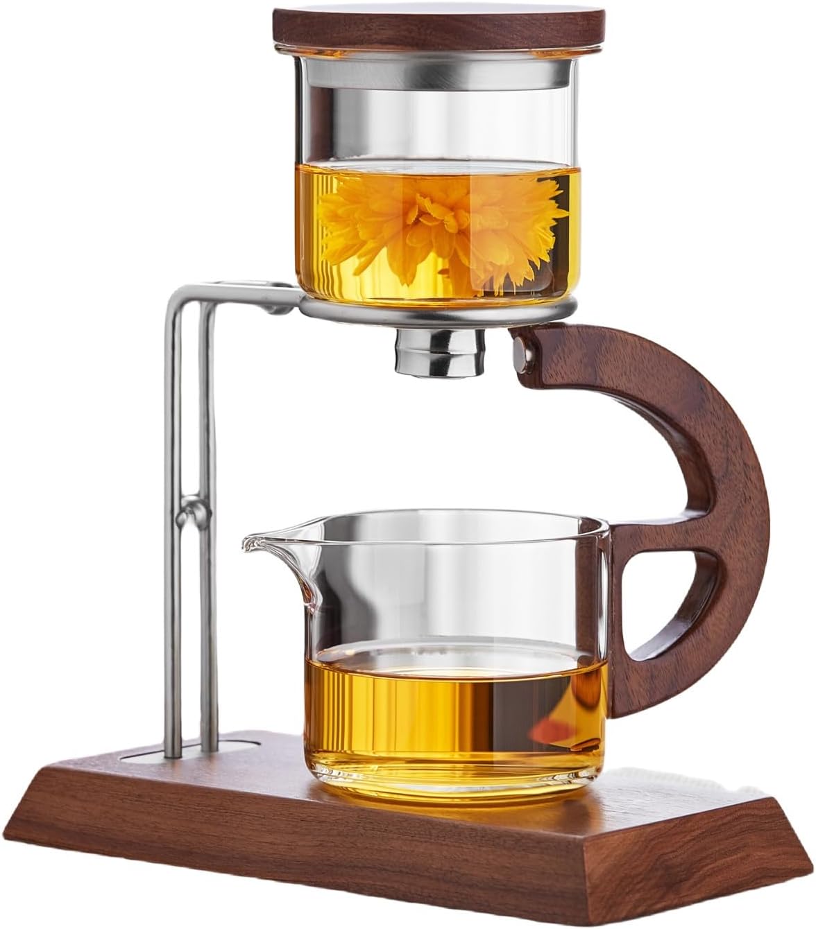 All-in-One Automatic Glass Tea Set With Wooden Handle - RORA