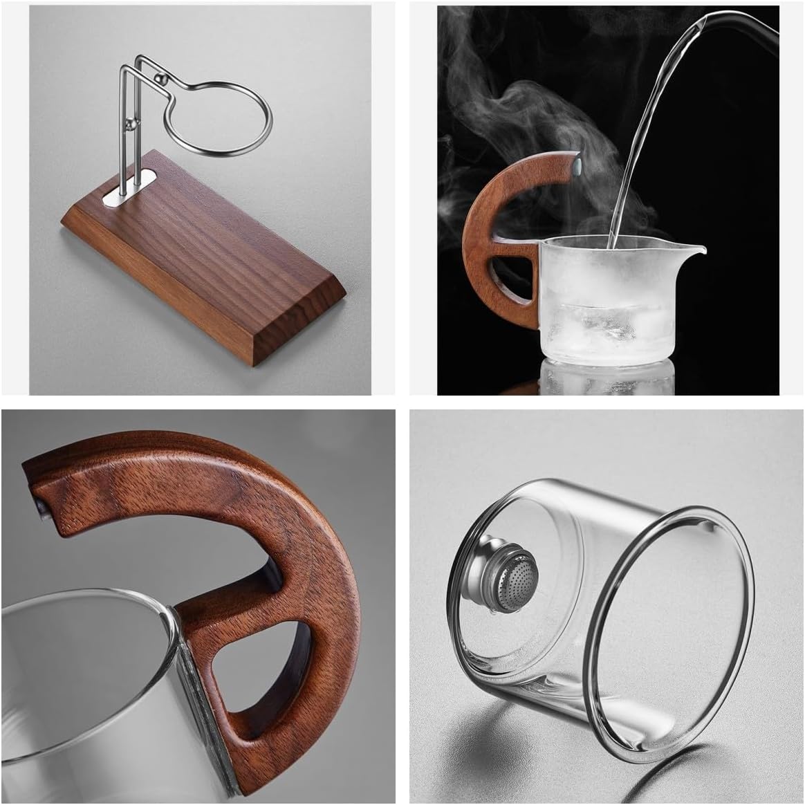 All-in-One Automatic Glass Tea Set With Wooden Handle - RORA