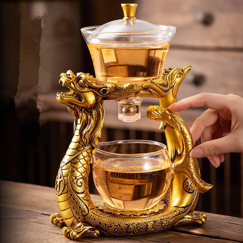 Oriental Dragon-Phoenix Auto-Brew Glass Tea Set - RORA