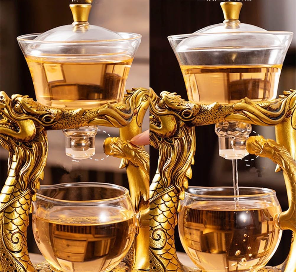 Oriental Dragon-Phoenix Auto-Brew Glass Tea Set - RORA