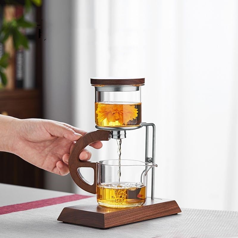 All-in-One Automatic Glass Tea Set With Wooden Handle - RORA