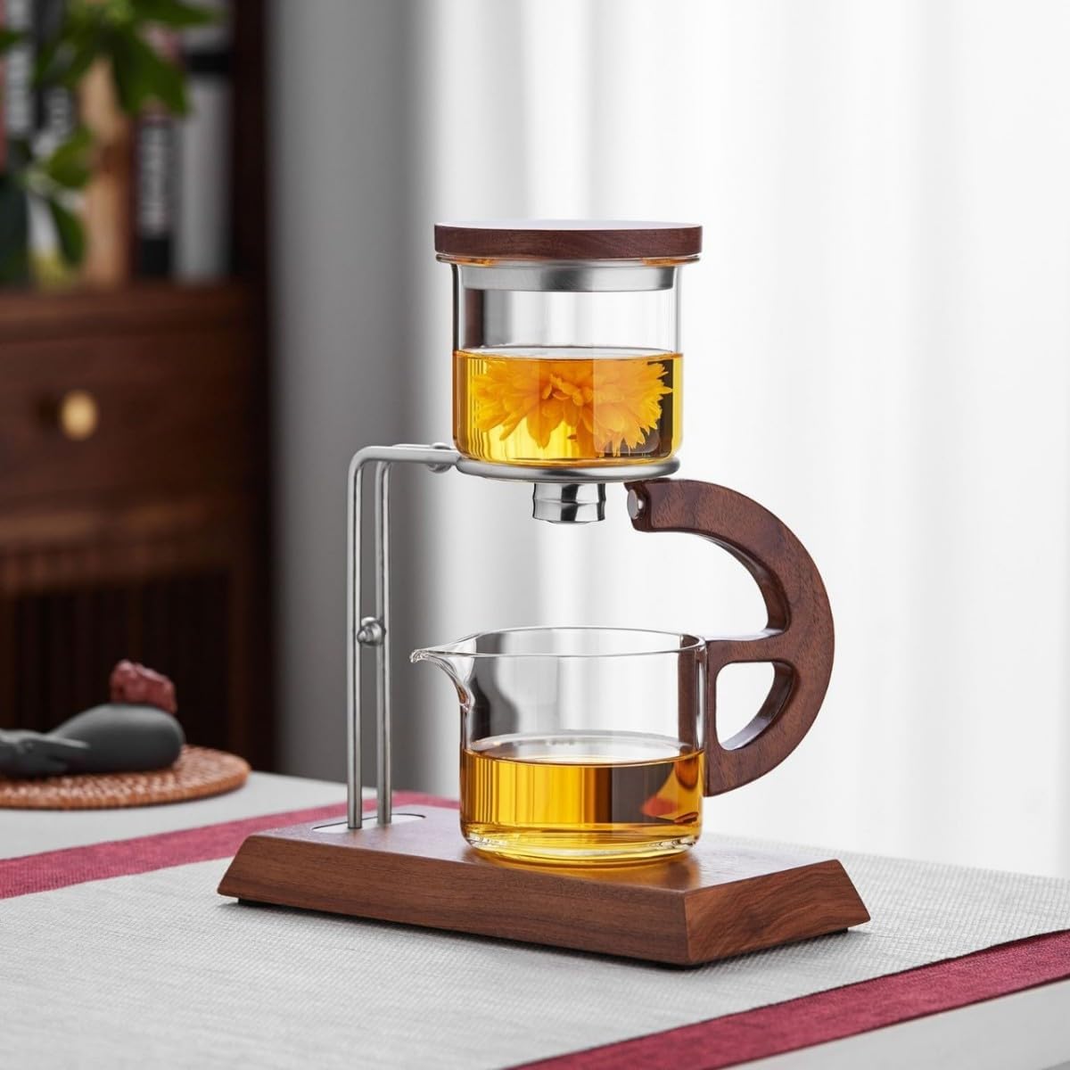 All-in-One Automatic Glass Tea Set With Wooden Handle - RORA