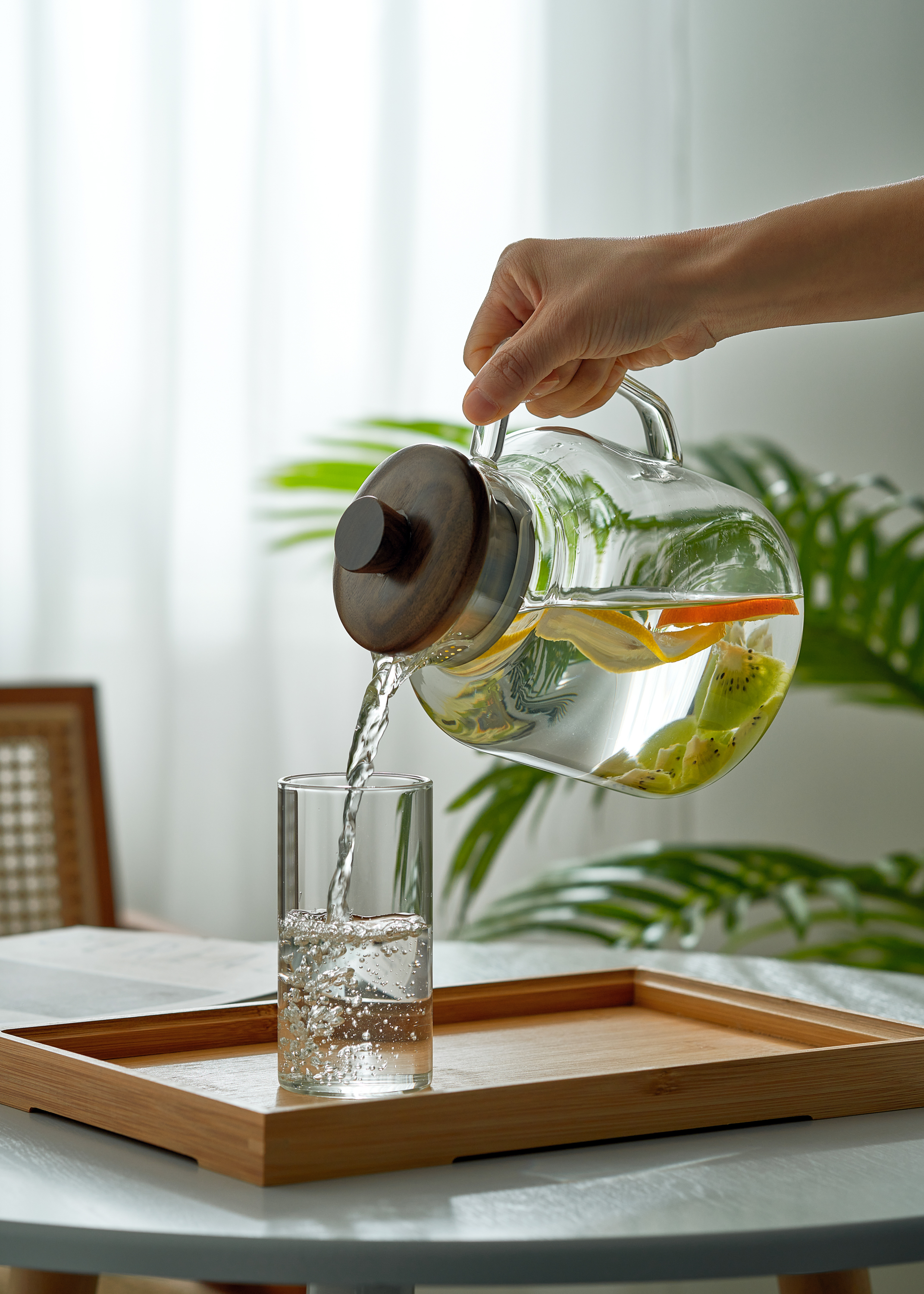 Heat Borosilicate Glass Tea Pot with Wooden Lid - RORA