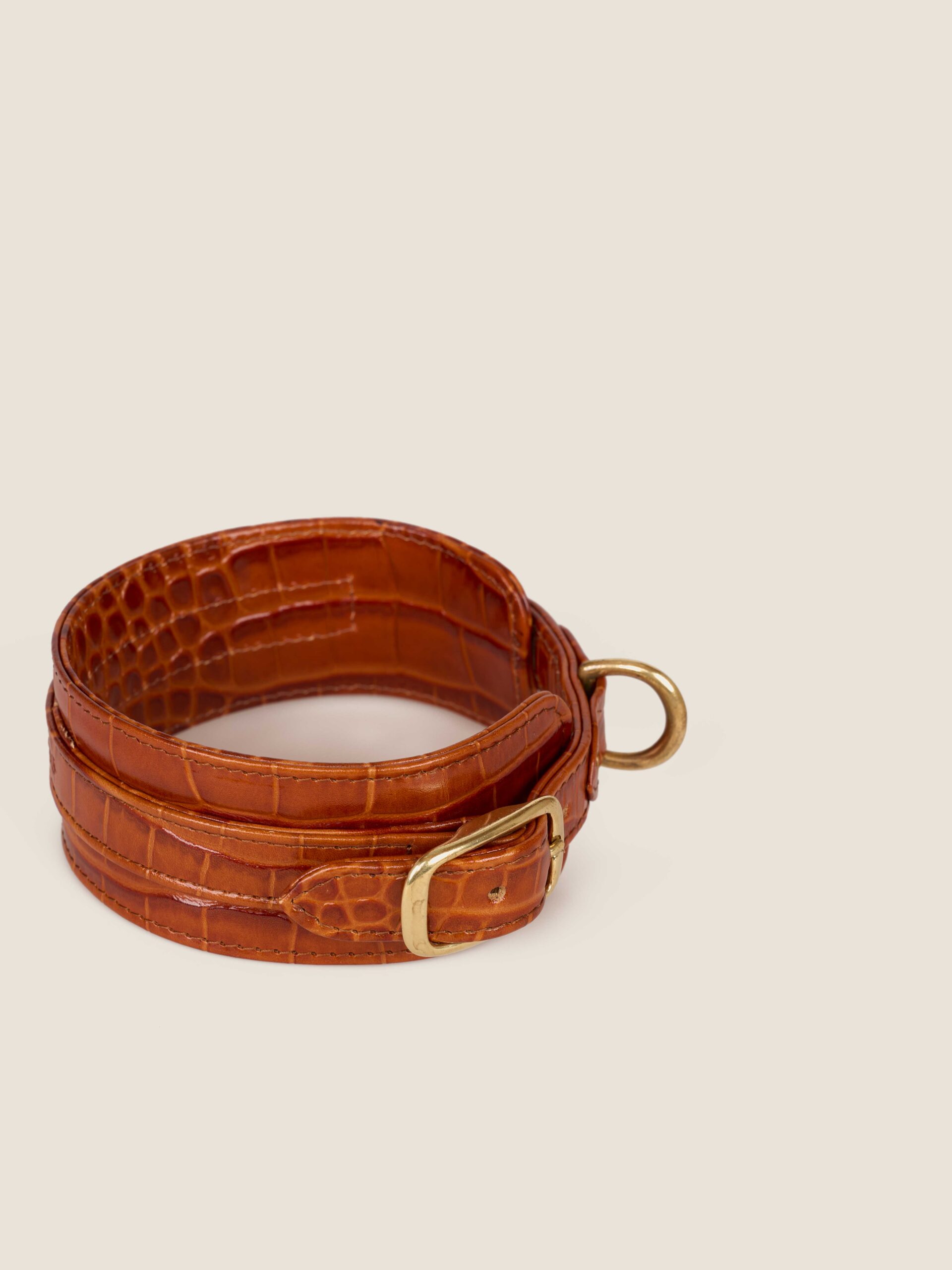wide collar | caramel croc