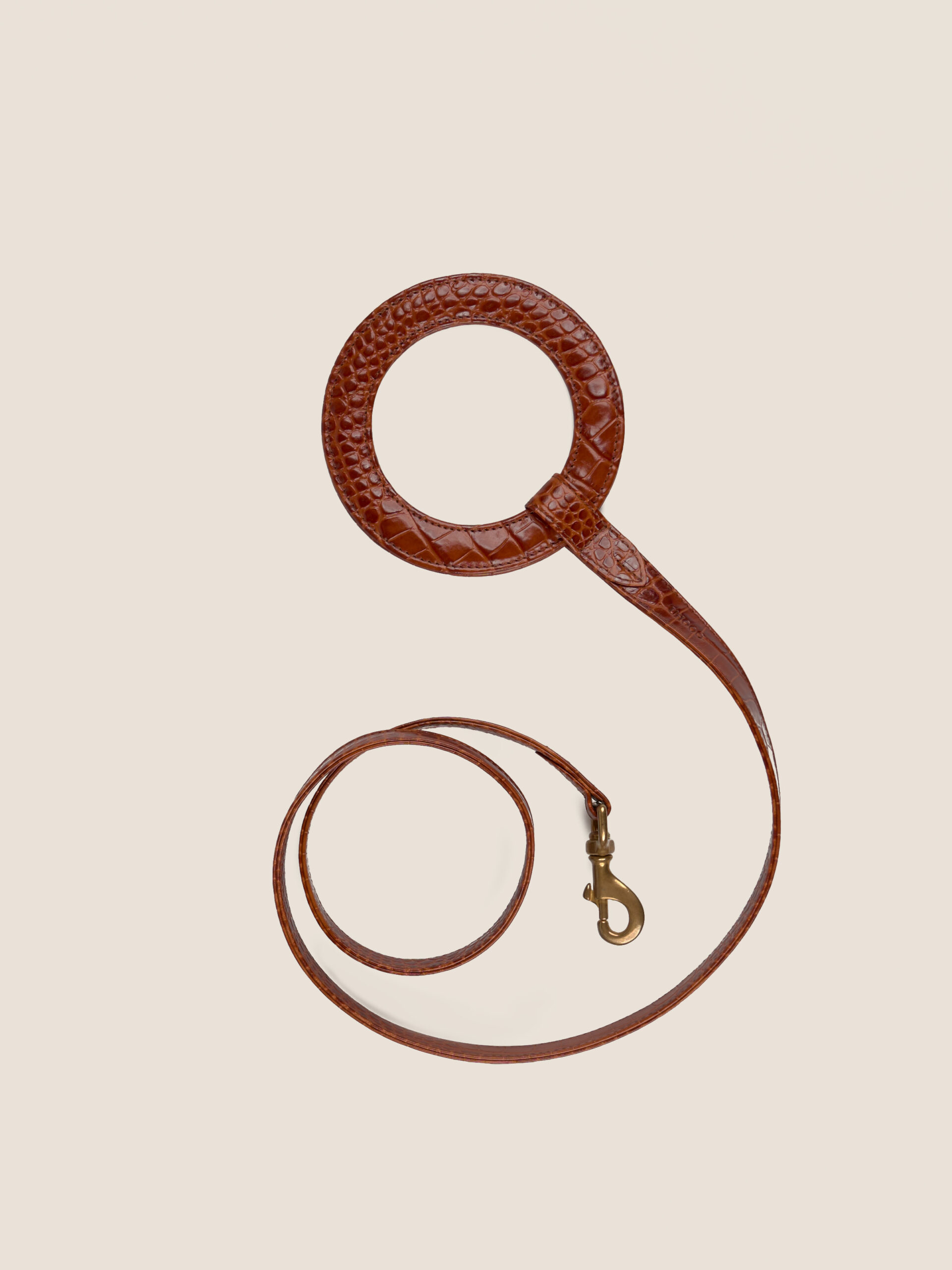 Circle Leash | caramel croc