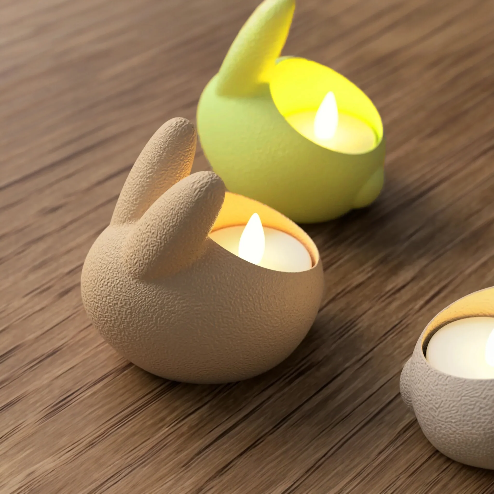 LUMIBUN – 3er-Set Osterlicher Teelichthalter im Hasen-Design