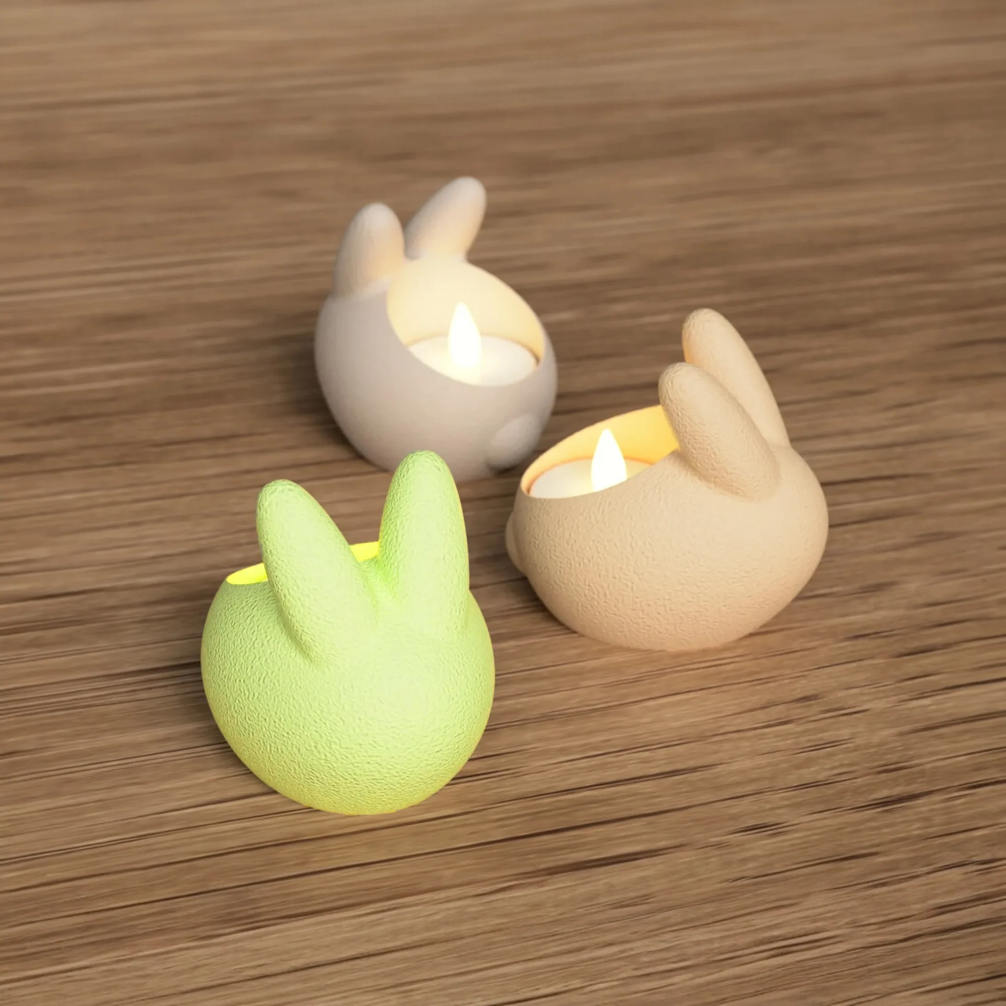 LUMIBUN – 3er-Set Osterlicher Teelichthalter im Hasen-Design