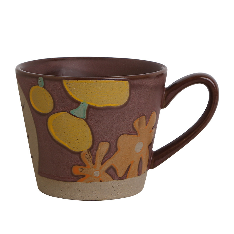 Hand-Painted Floral Ceramic Mug