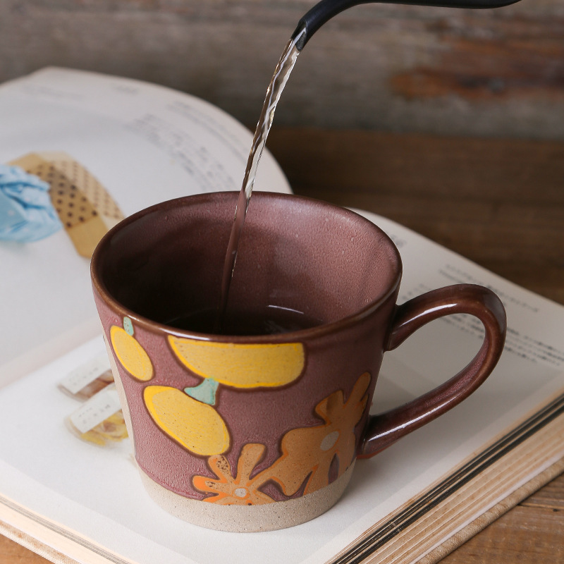 Hand-Painted Floral Ceramic Mug