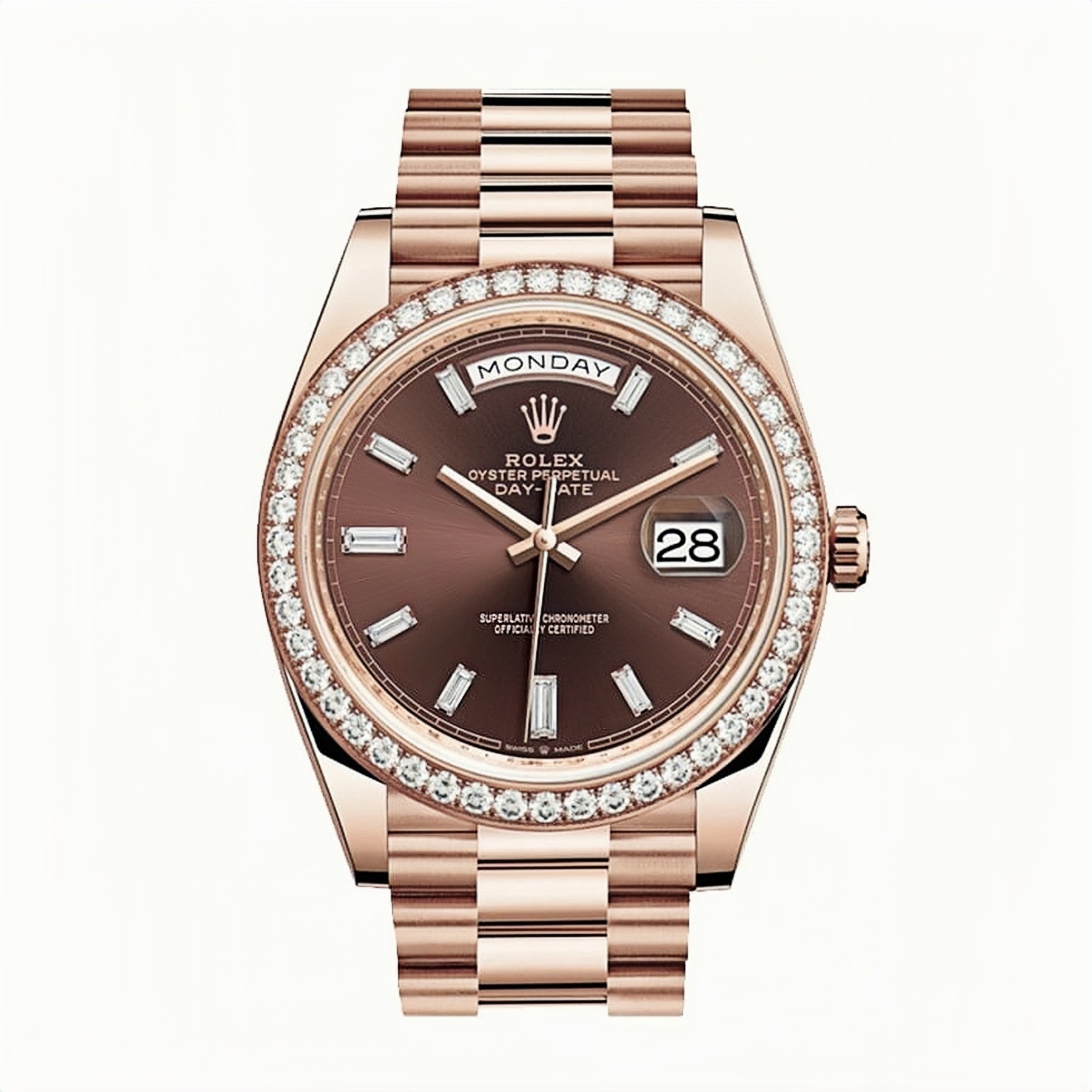 Rolex Day-Date 228345RBR Chocolate Diamond Dial 1:1 Replica