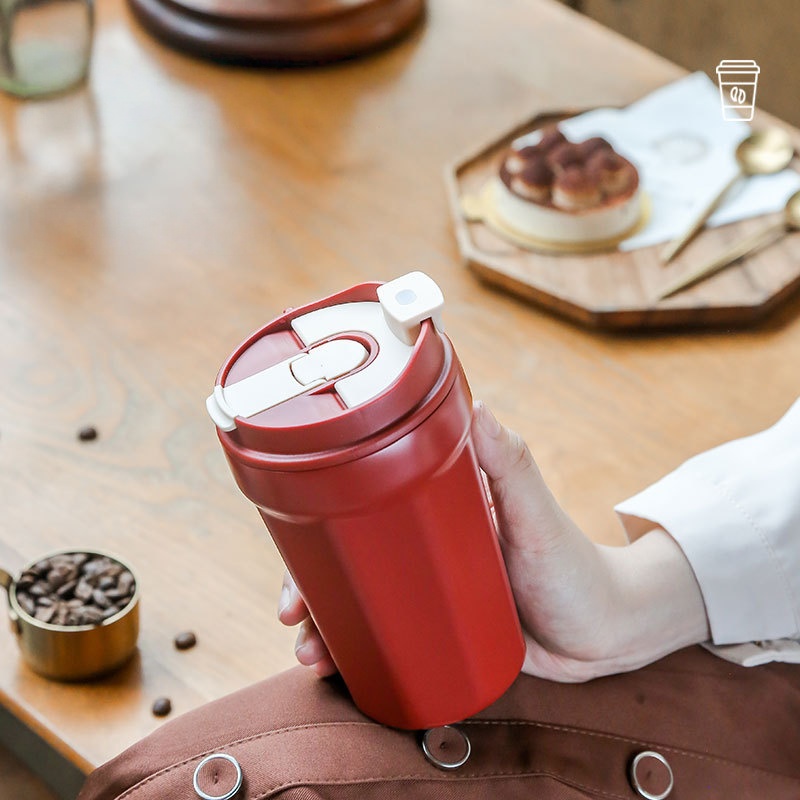 Vintage Brown Dual-Drink Portable Cup