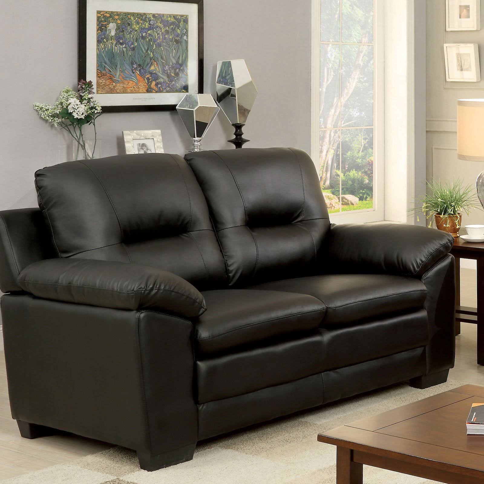 Furniture of America Parma Black Loveseat