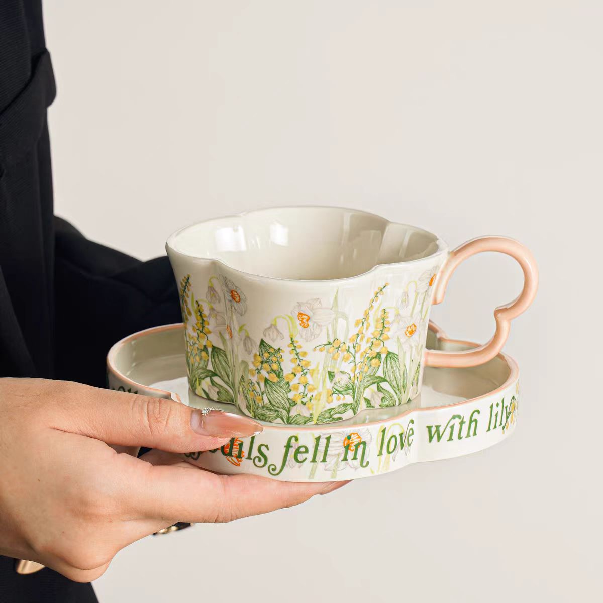 Lily of the Valley Ceramic Cup and Saucer Set