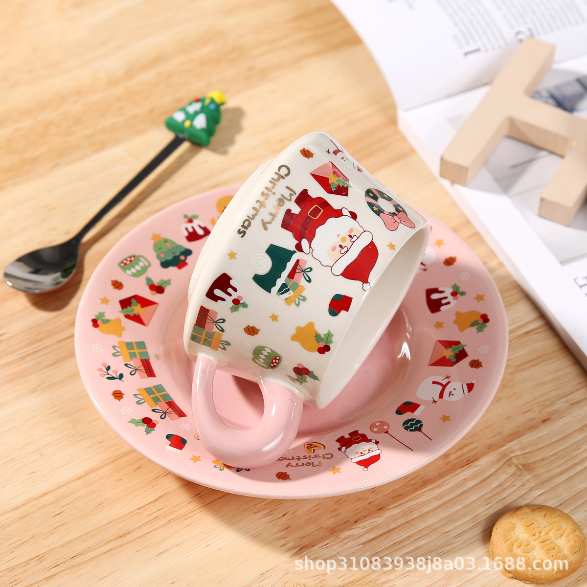 Christmas Ceramic Cup and Saucer