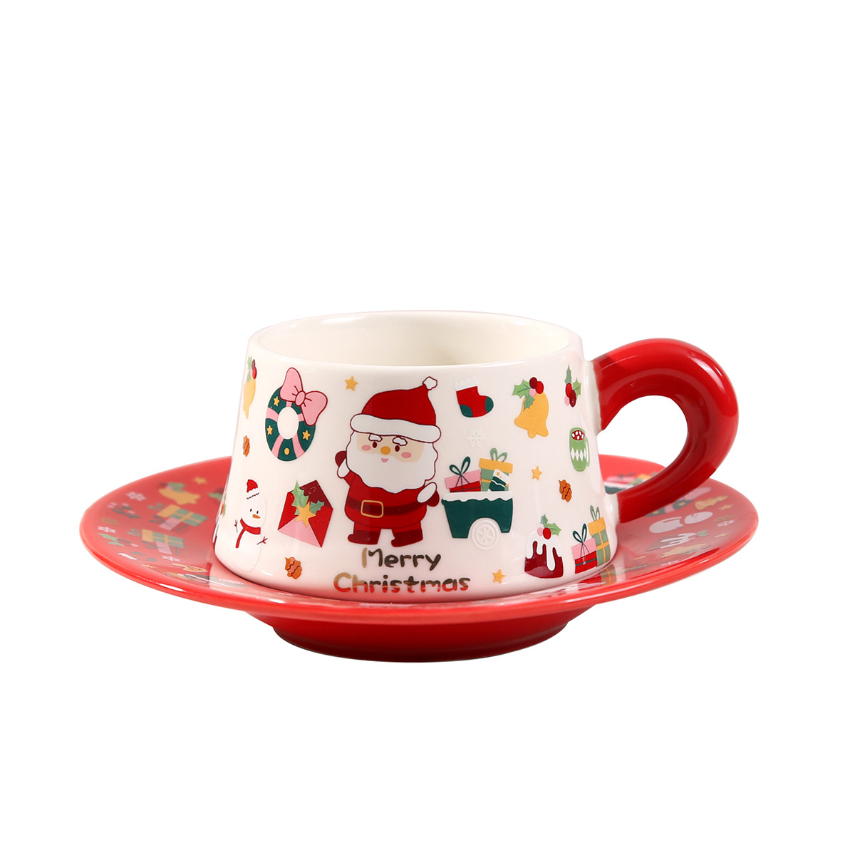 Christmas Ceramic Cup and Saucer