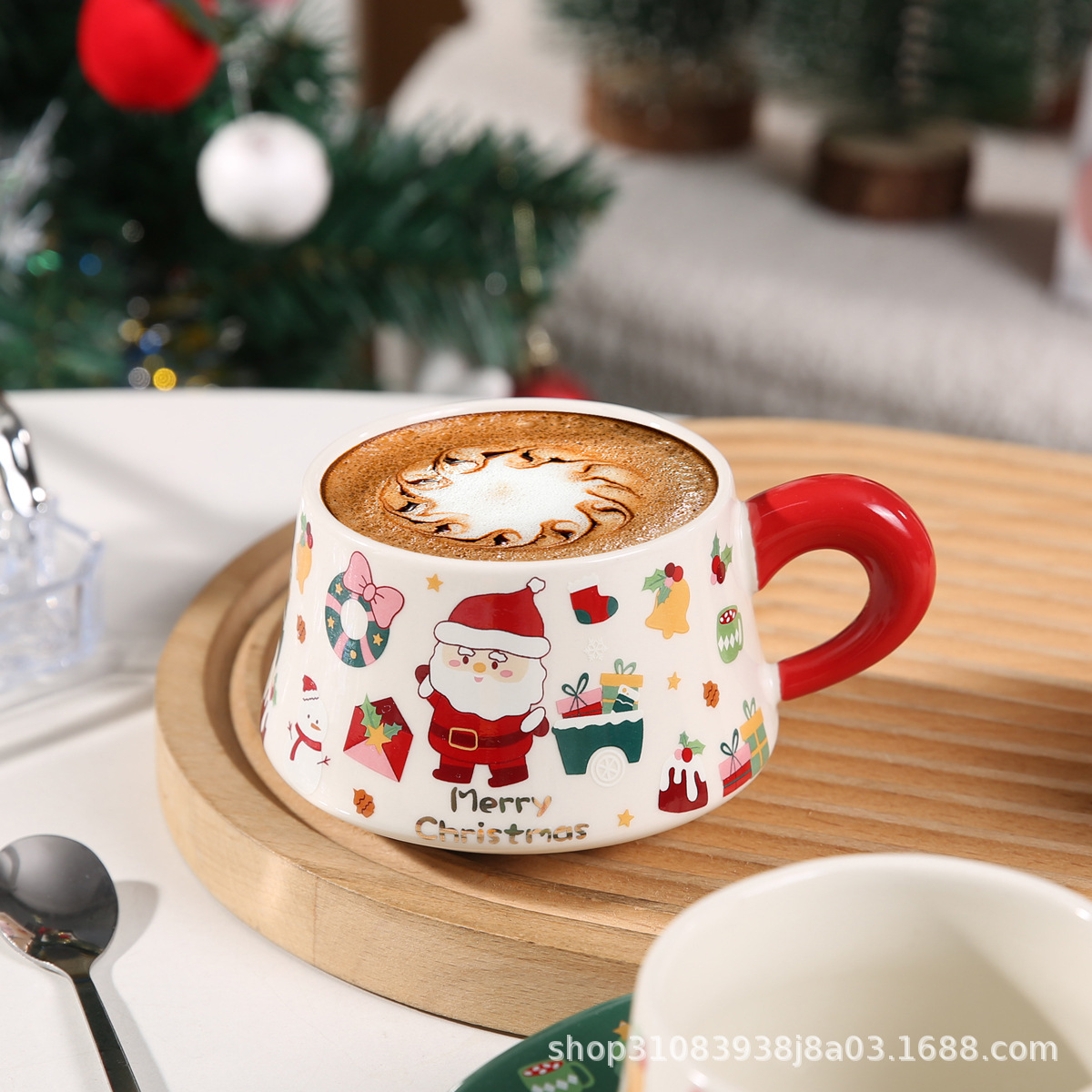 Christmas Ceramic Cup and Saucer