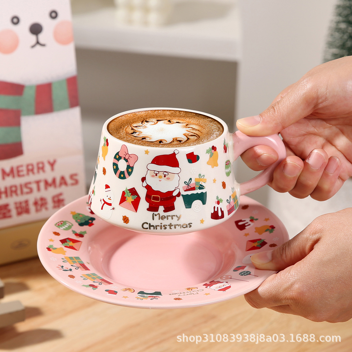 Christmas Ceramic Cup and Saucer