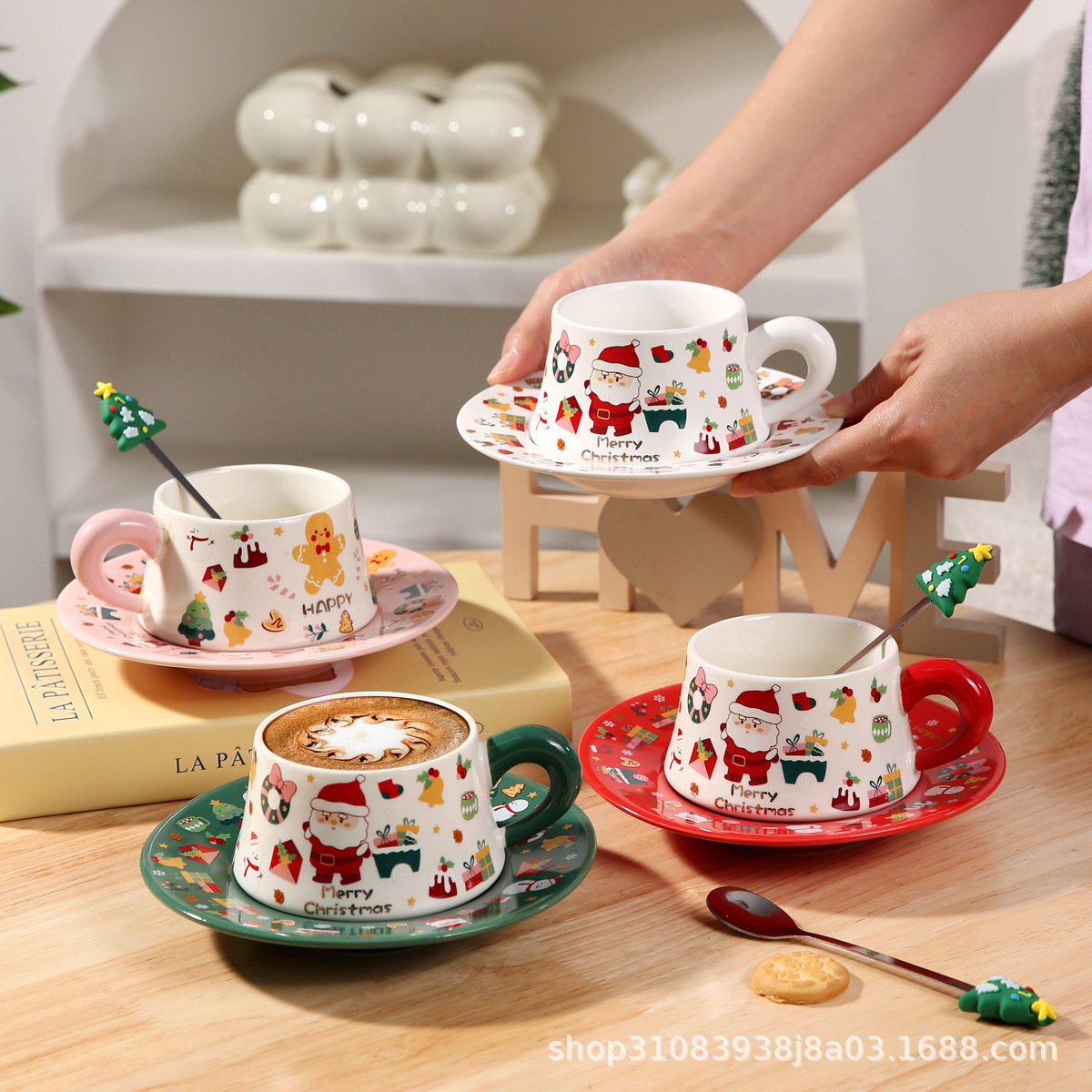 Christmas Ceramic Cup and Saucer