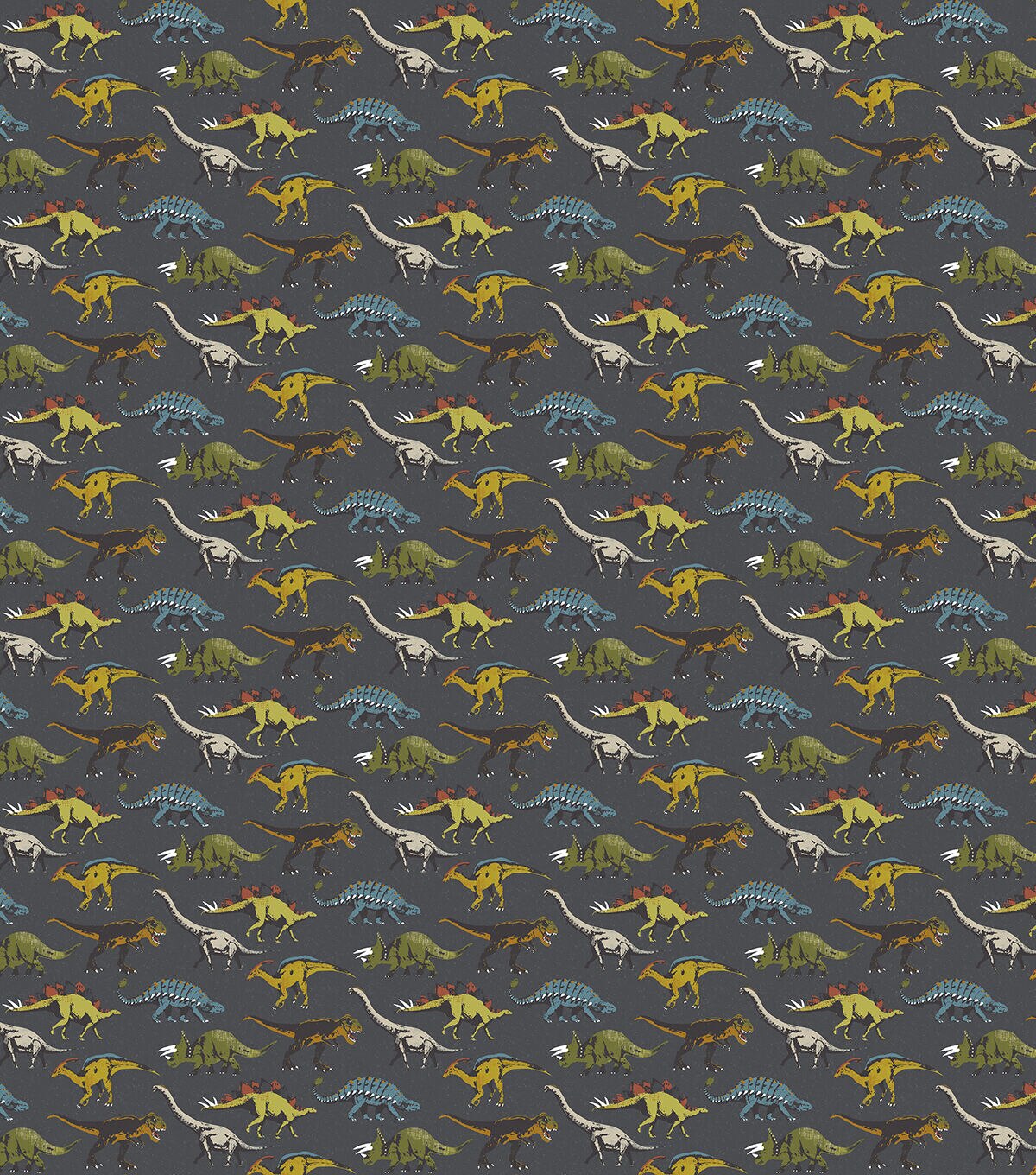 Dino In Line Super Snuggle Flannel Fabric