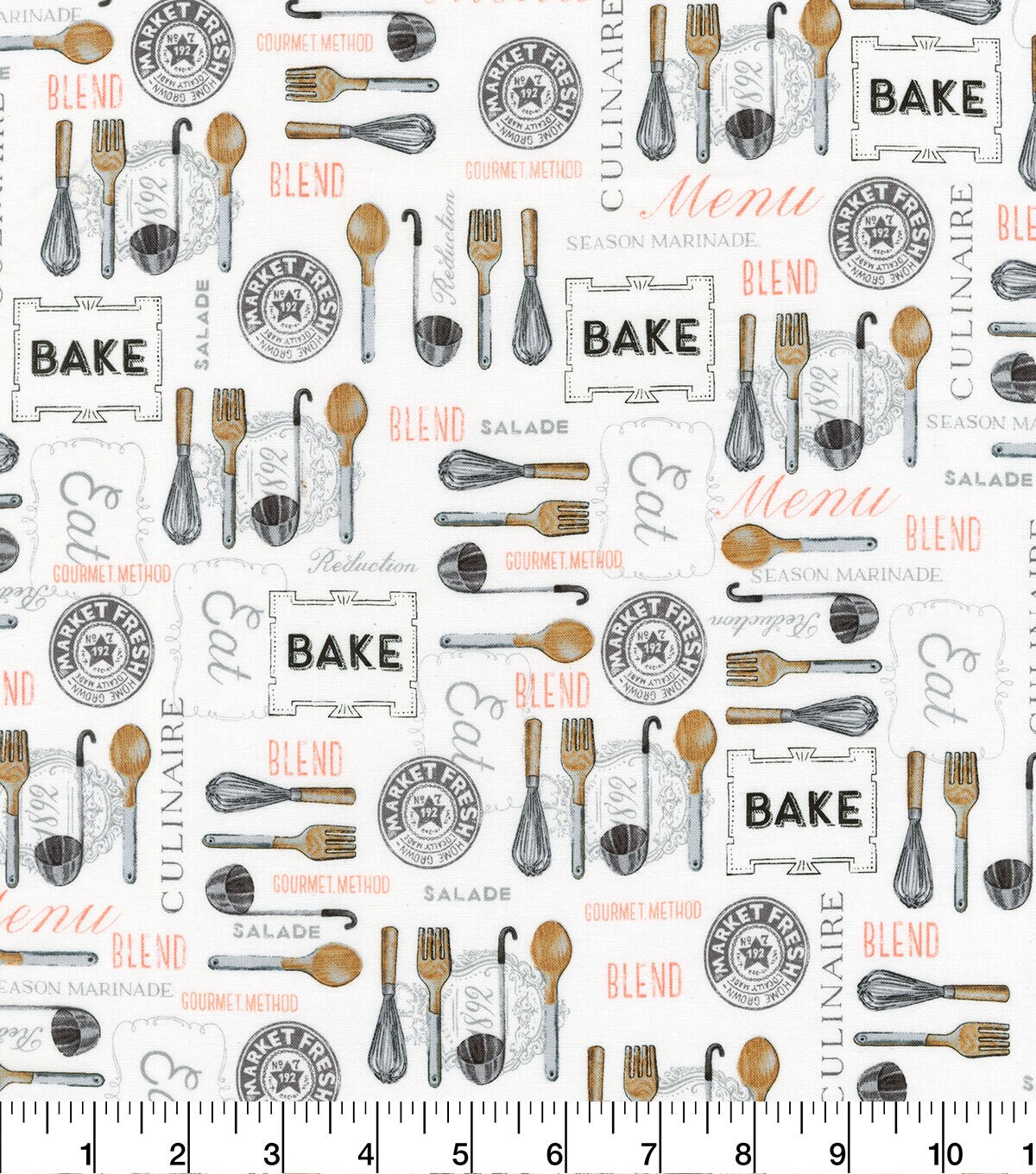 Robert Kaufman Novelty Cotton Fabric Gourmet Kitchen