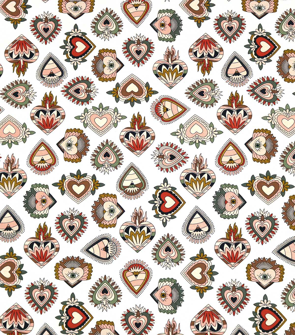 Layered Hearts On White Super Snuggle Flannel Fabric