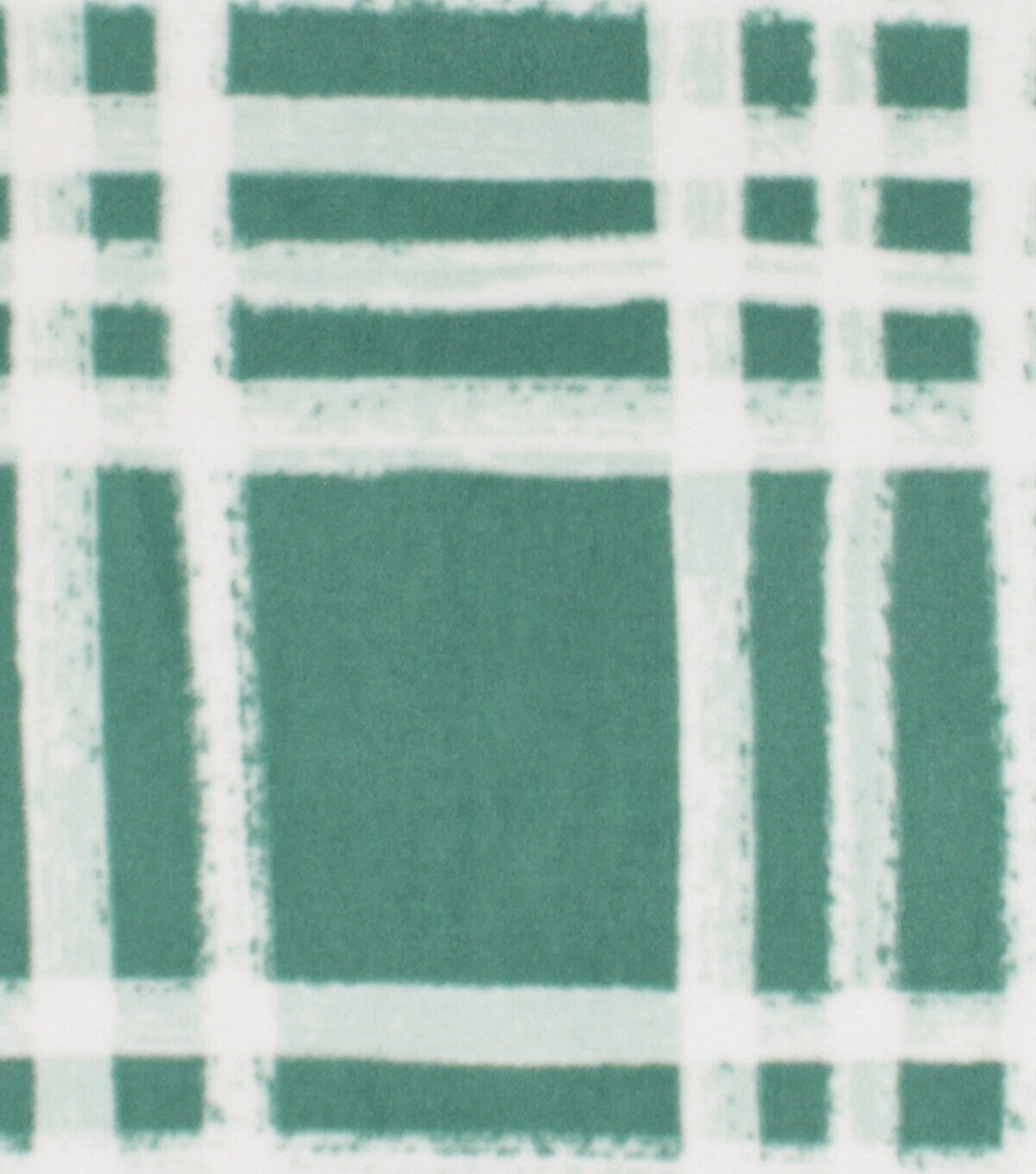 Green & White Plaid Anti Pill Fleece Fabric