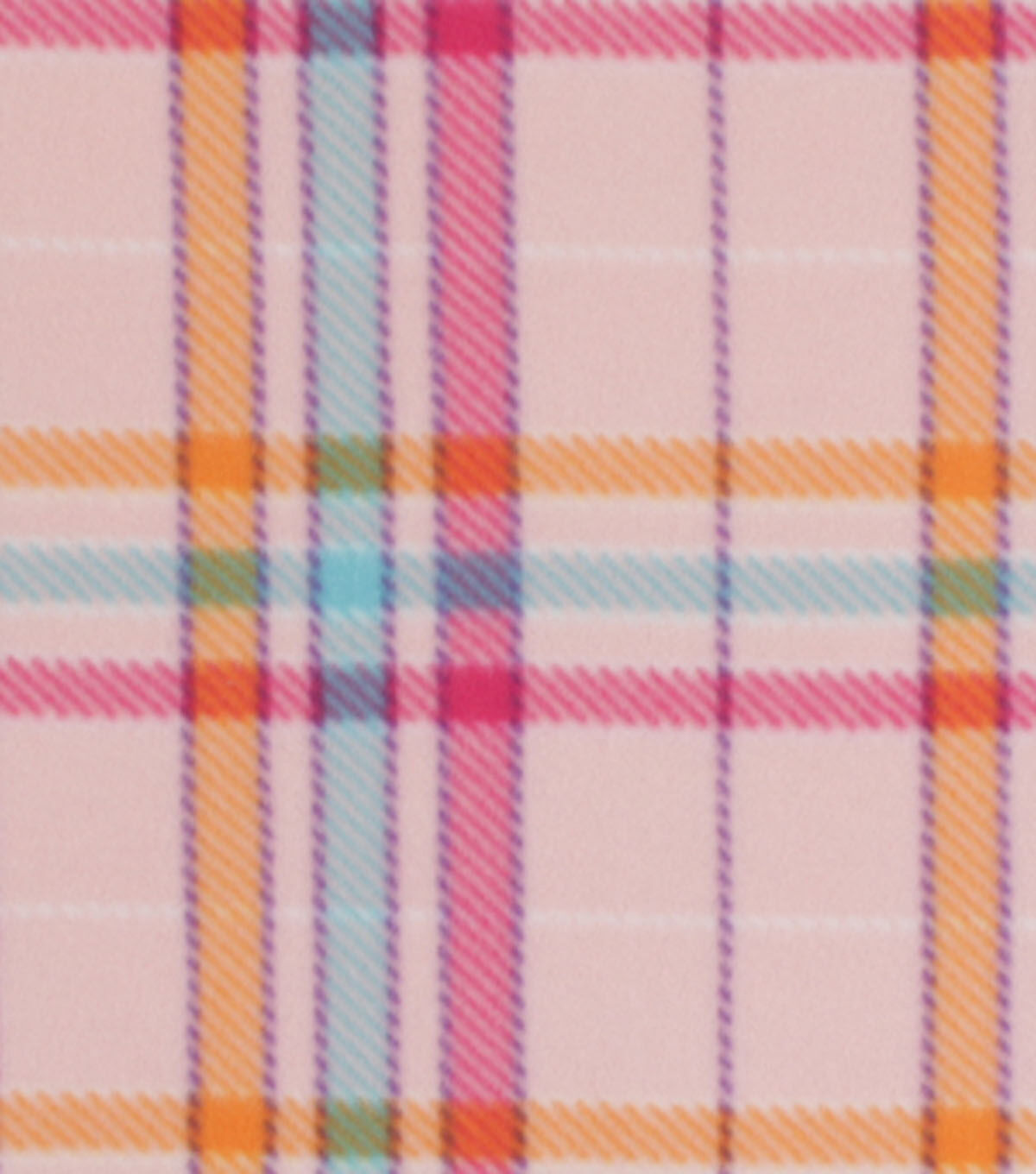 Bright Plaid On Pink Blizzard Fleece Fabric