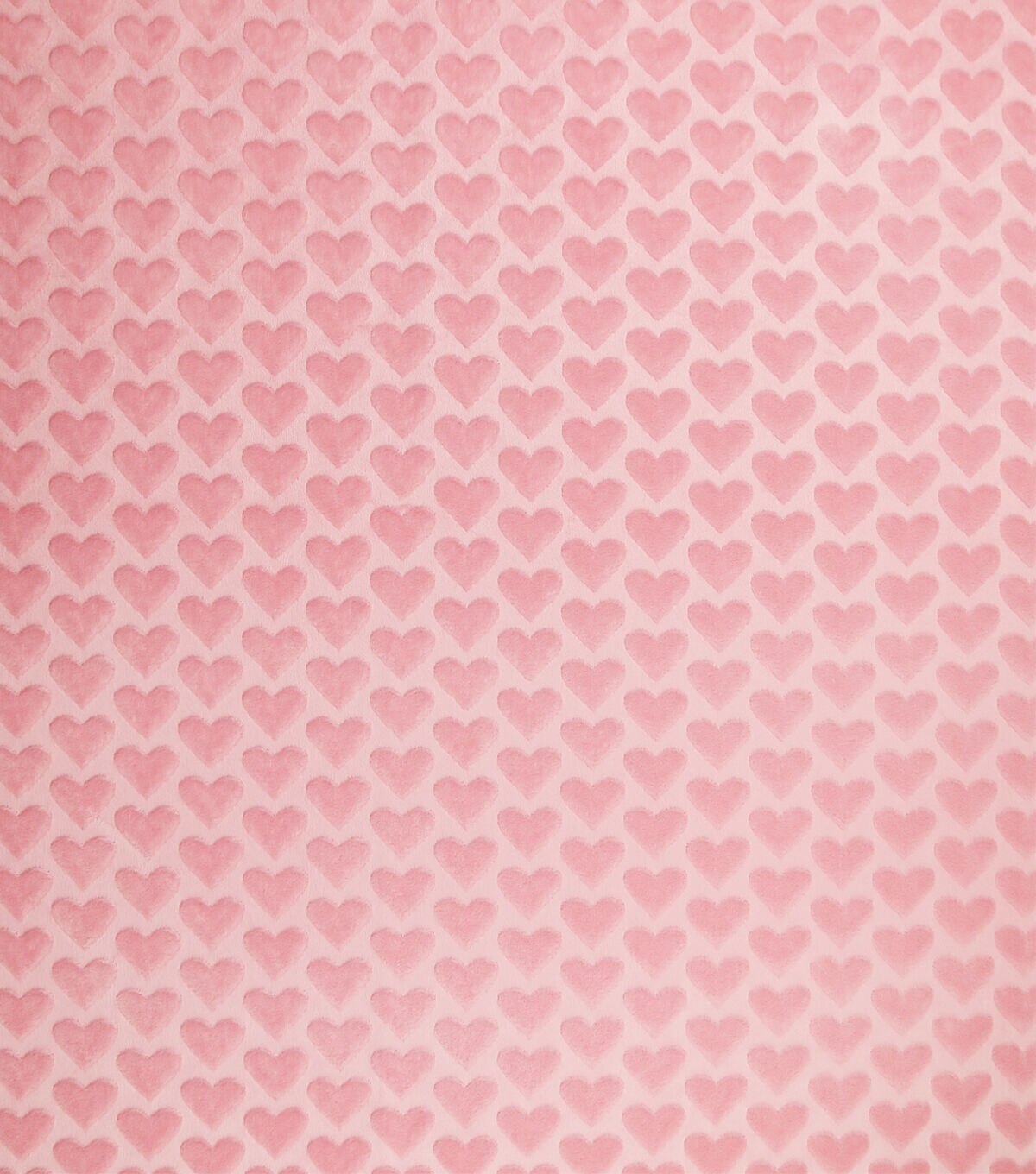 Soft & Minky Light Pink Heart Fleece Fabric
