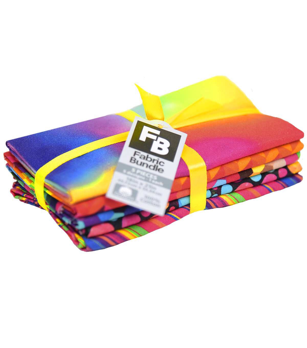 18 x 21 Bright 1 Cotton Fabric Quarters 5ct by Keepsake Calico