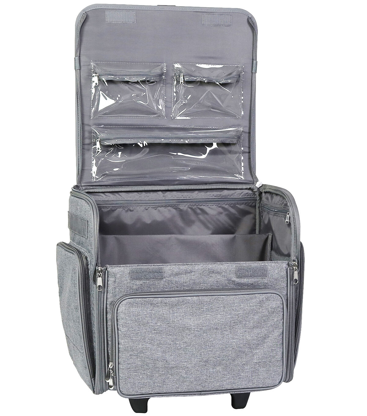 Everything Mary 18.5 Gray Collapsible Rolling Scrapbook Case